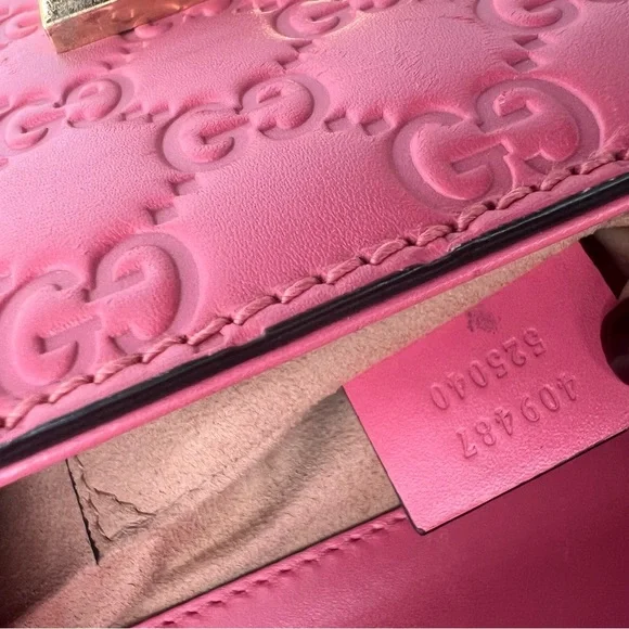 GUCCI GG Microguccissima pink Padlock Leather Chain Shoulder bag ❤️ - Picture 10 of 12